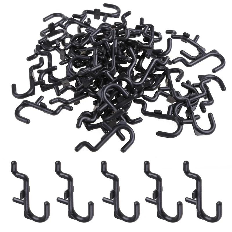 

50Pcs/100Pcs Pegboard Utility Hooks Pegboard Tool Organizer J Style Hooks