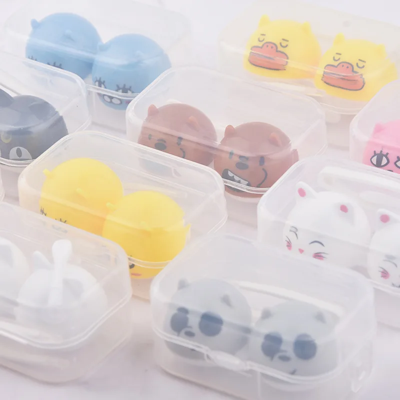 

Free Shipping 1PC New Arrival Candy Color Mini Contact Lens Case Travel Box for Unisex Container Eyes Care Kit Holder Storage