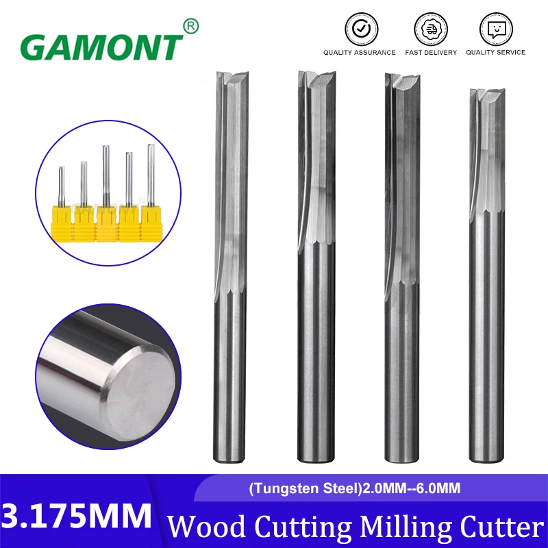 

Straight groove tungsten steel Milling Cutter Veneer MDF Solid Wood Cutting Engraving Machine GAMONT 5A Tool Acrylic Cutter
