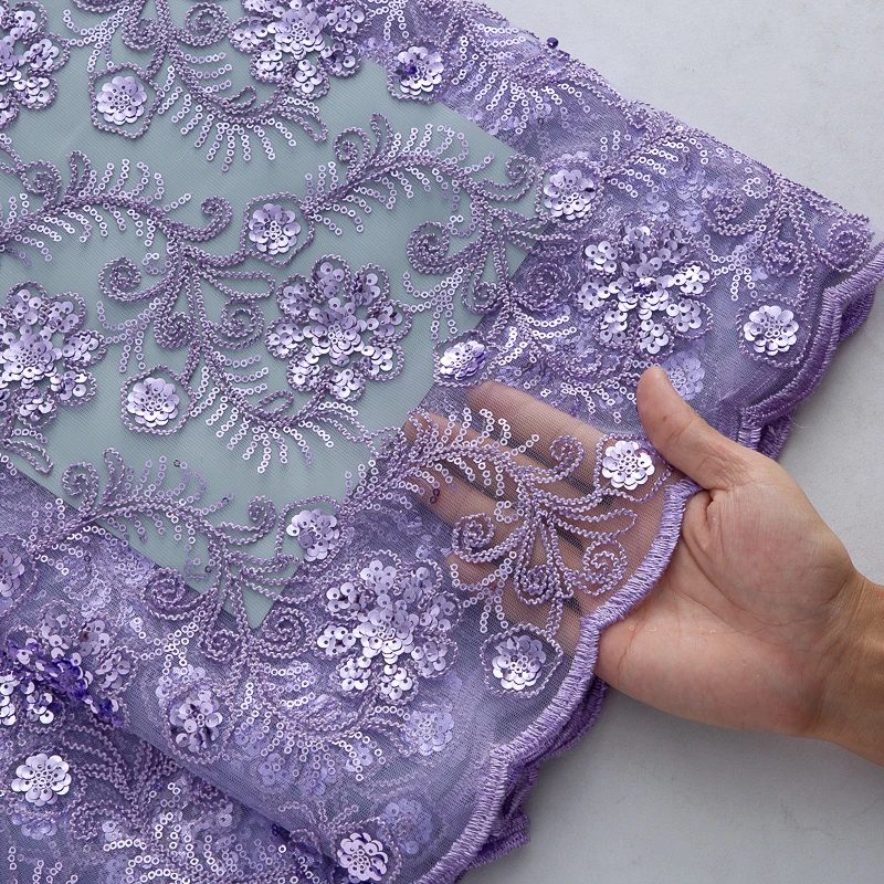 SJD LACE Французская сетчатая кружевная ткань с блестками 5 ярдов женское платье 2024