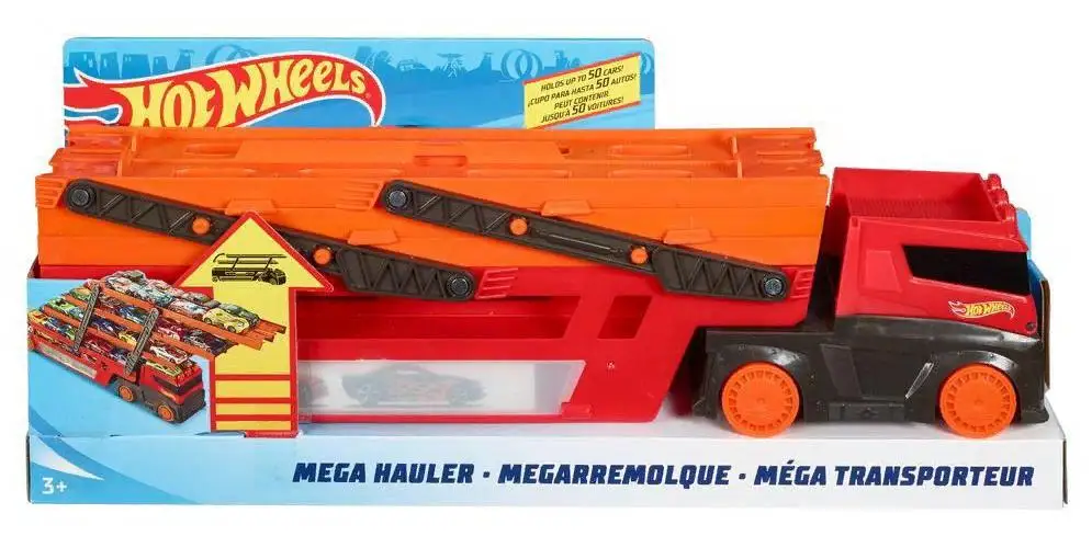 Машинка Mattel Hot Wheels Мега грузовик с хранилищем для машинок GHR48|Наземный транспорт| |