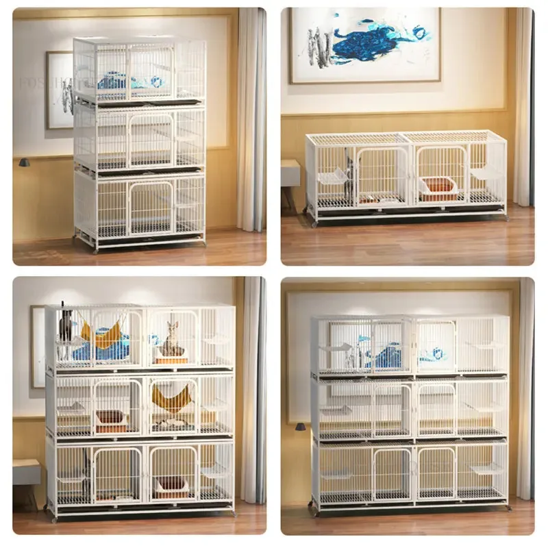 Клетка для домашних кошек трехуровневая домашняя клетка разведения питомцев