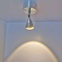 3w led ceiling light mirror front wall picture lamp backlight rotatable bedroom living room silver shell