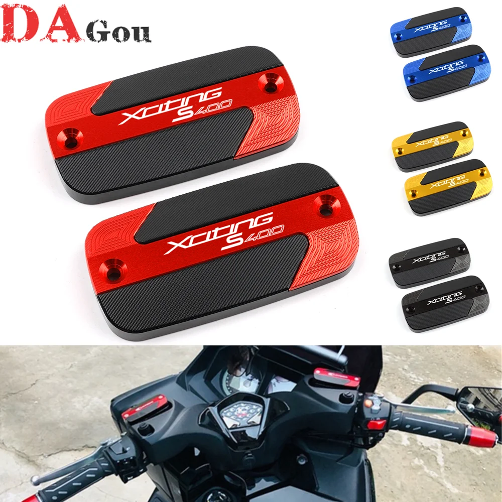 

New With Logo "XCITING S400" Motorcycle Front Brake Cluch Fluid Reservoir Cover Oil Tank Cup Cap For KYMCO XCITING 400 400S/S400