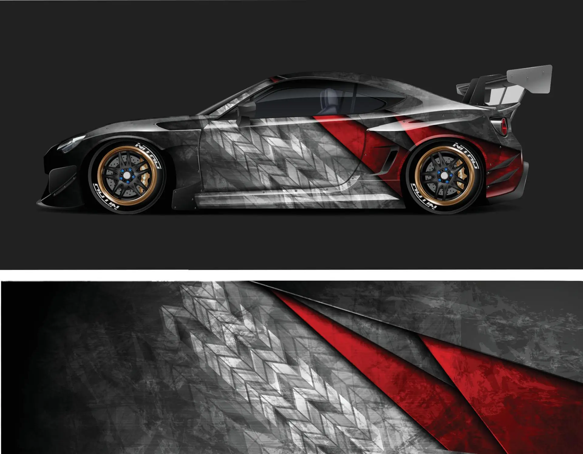 

Автомобильная наклейка, оберточный дизайн, векторная абстрактная полоса, гонки для облегчения, автомобильная оберточная пленка Pro, векторн...