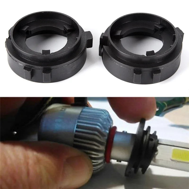 

2Pcs/set H7 LED Kit Headlights Bulbs Base Holders Adapters Plastic H7 Adapters Special Designed Easy To Install Compatible Black