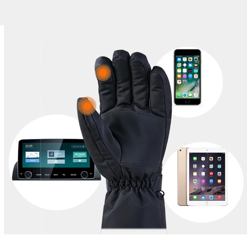 Перчатки для мотогонок с подогревом водонепроницаемые сенсорным экраном на