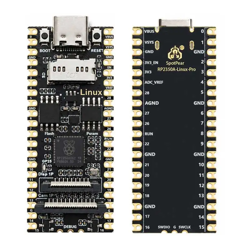 Фото Плата для разработки Raspberry Pi Pico 2 Pro RP2350A Linux с PSRAM-8МБ, дисплеем N16R8, сенсорным экраном, камерой, двухъядерным процессором и двухархитектурной архитектурой №4