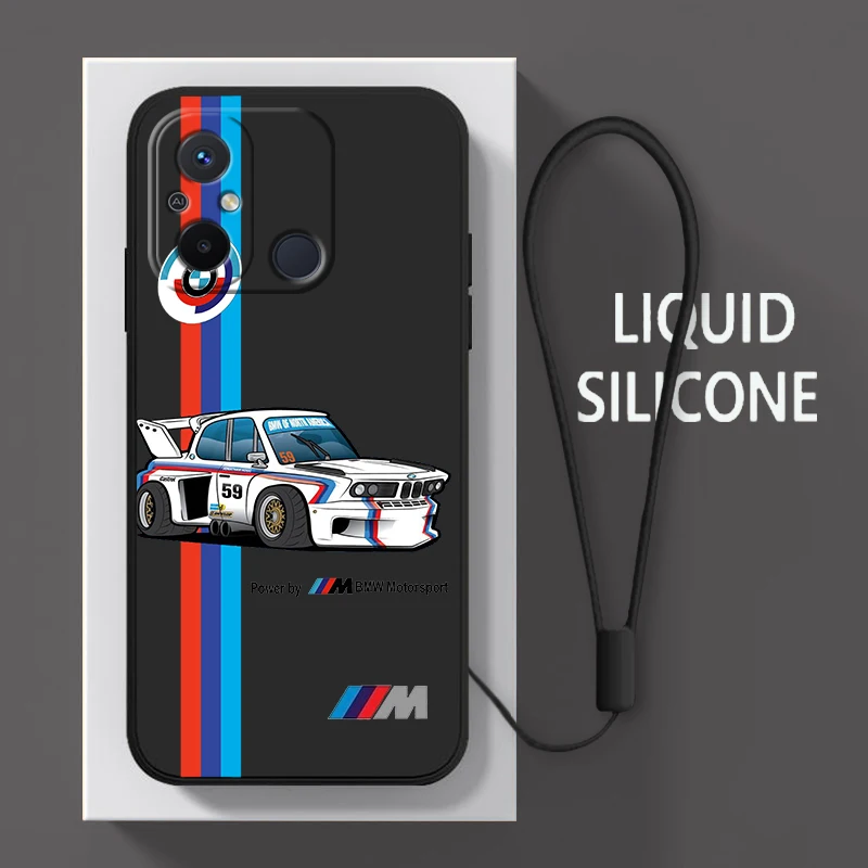 

BMW Sports Fashion For Xiaomi Redmi 12C 11 Prime A1 10 10X 9 9A 9T 9AT 8 8A K50 Gaming Pro 4G 5G Liquid Rope Phone Case Fundas