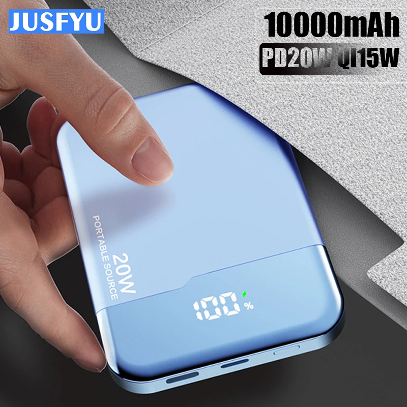 

Быстрое зарядное устройство для Macsafe, магнитное беспроводное портативное зарядное устройство, портативный внешний вспомогательный Аккумулятор для Xiaomi iPhone 12 13 14 Pro