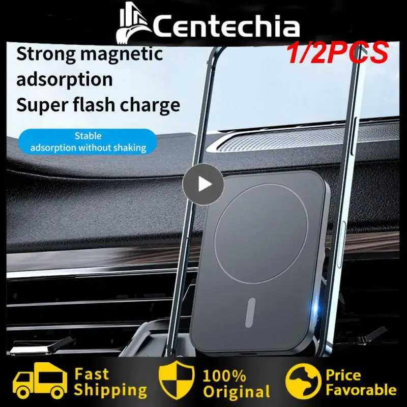 

1/2PCS Magnetic Wireless Chargers For 14 13 12 Car Magnet Mount Phone Holder Fast Charging Station Air Vent Stand Charger