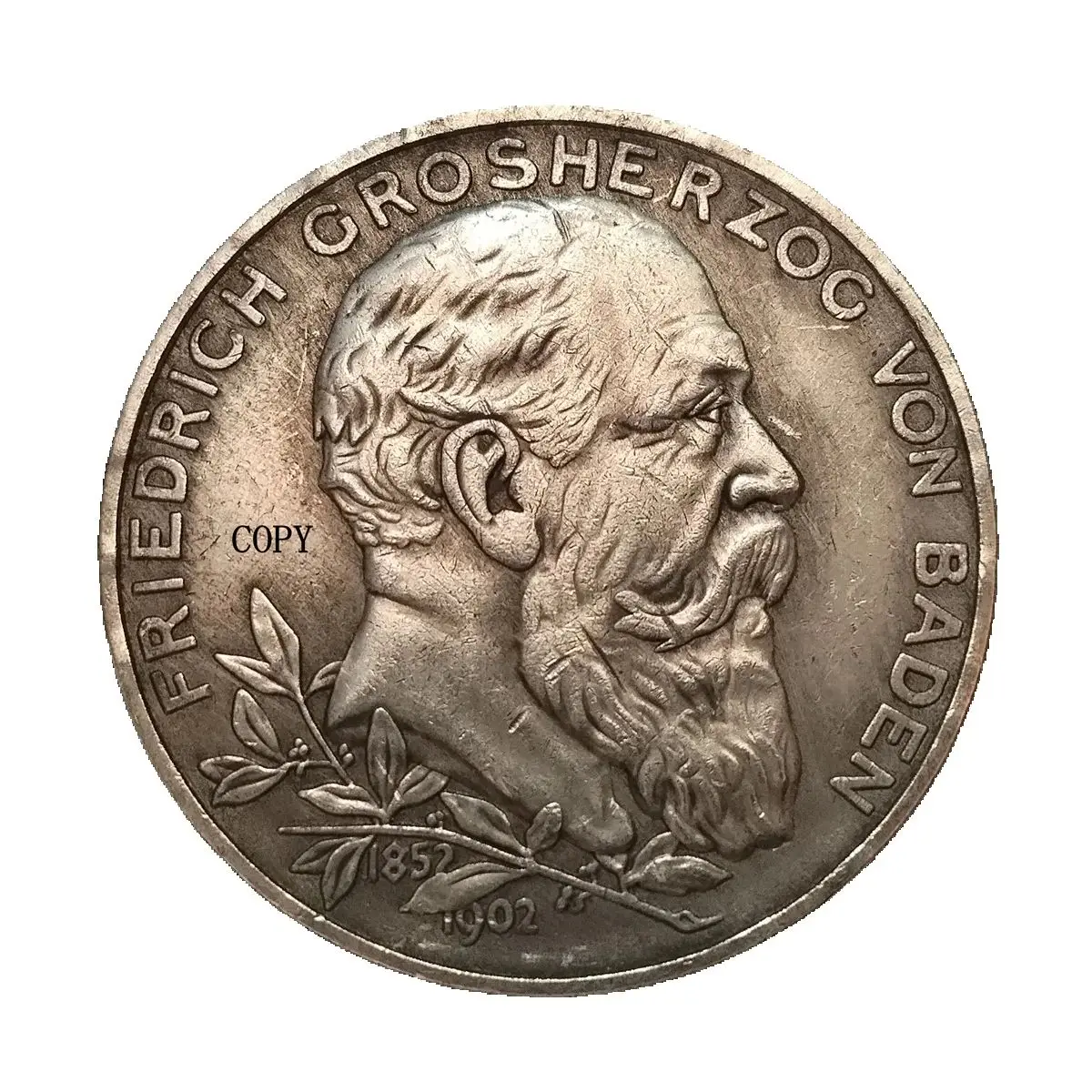 

Посеребренная декоративная монета Германия 5 Марка 1902