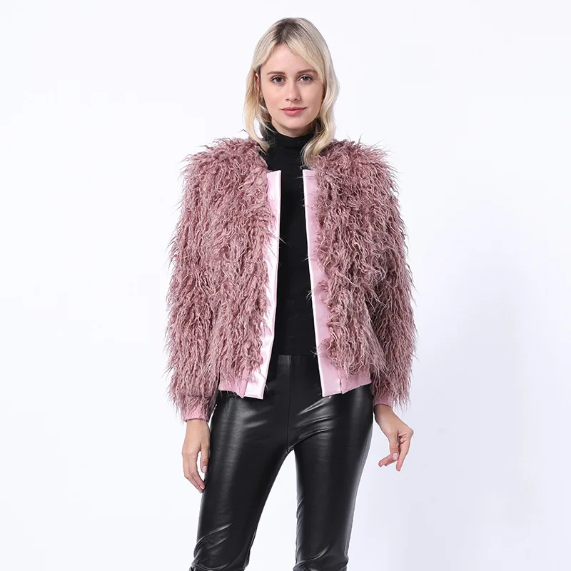 Women's Fur Jacket Faux Fur Coat Wool-like Women's Short Coat Faux Fur Coat