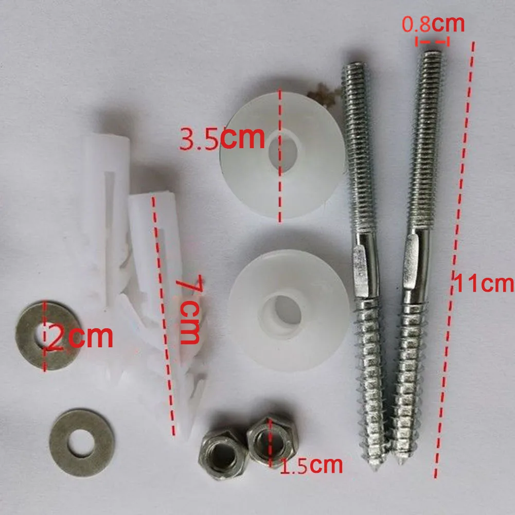 

Fixing Screw Set Basin Screw Bathroom Home White 1 Set Basin Durable Silver Wall Mounted Washbasin Installation