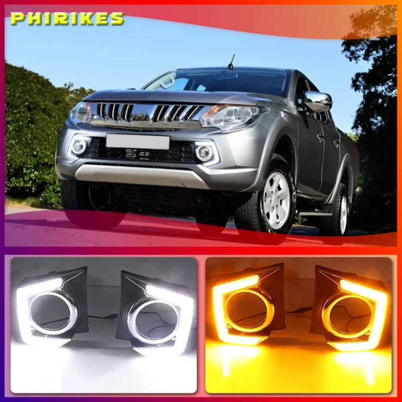 2 шт. автомобильные светодиодные дневные ходовые огни DRL для Mitsubishi Triton L200 2015 2016 2017