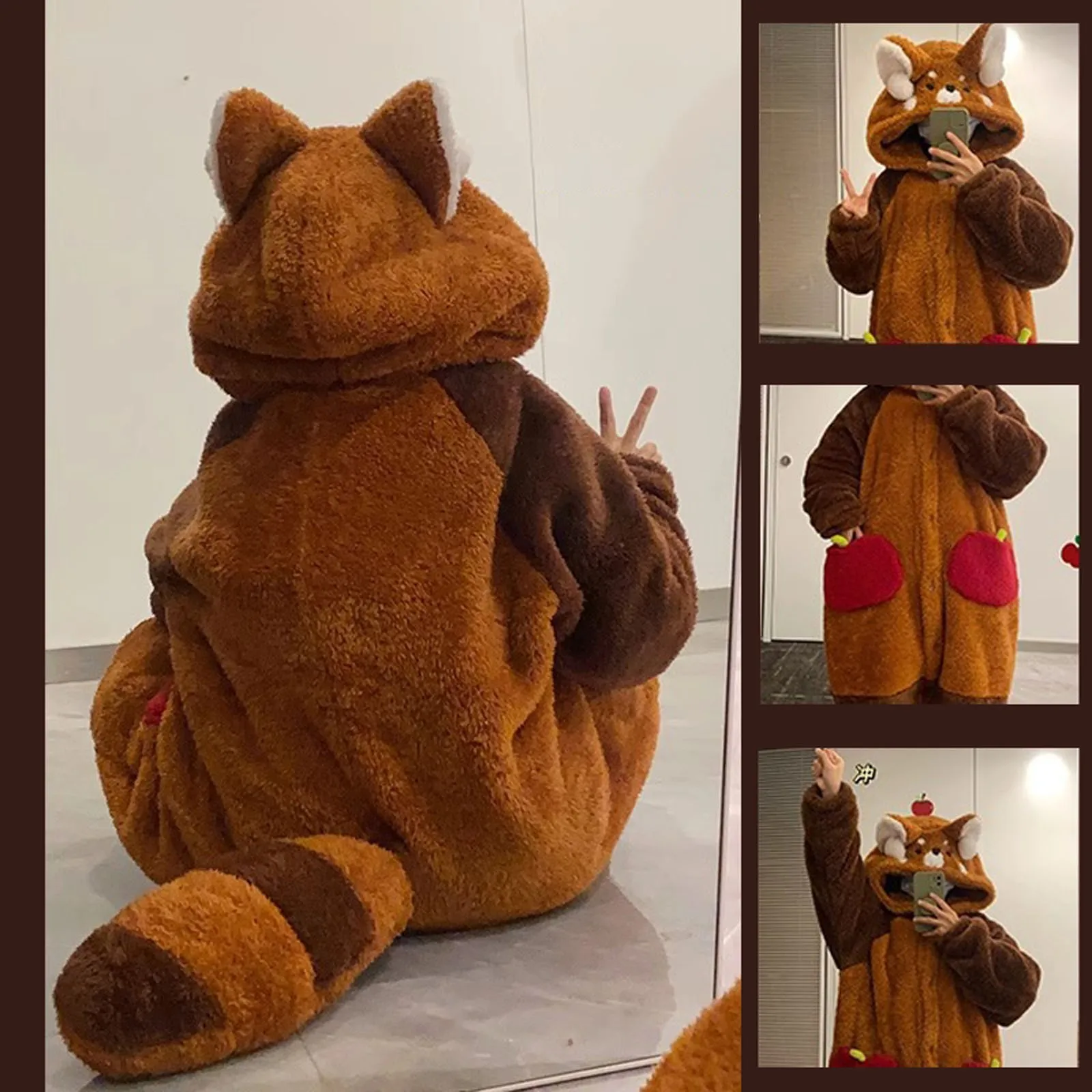 Халаты с енотом для взрослых комбинезоны пижамы героями мультфильмов