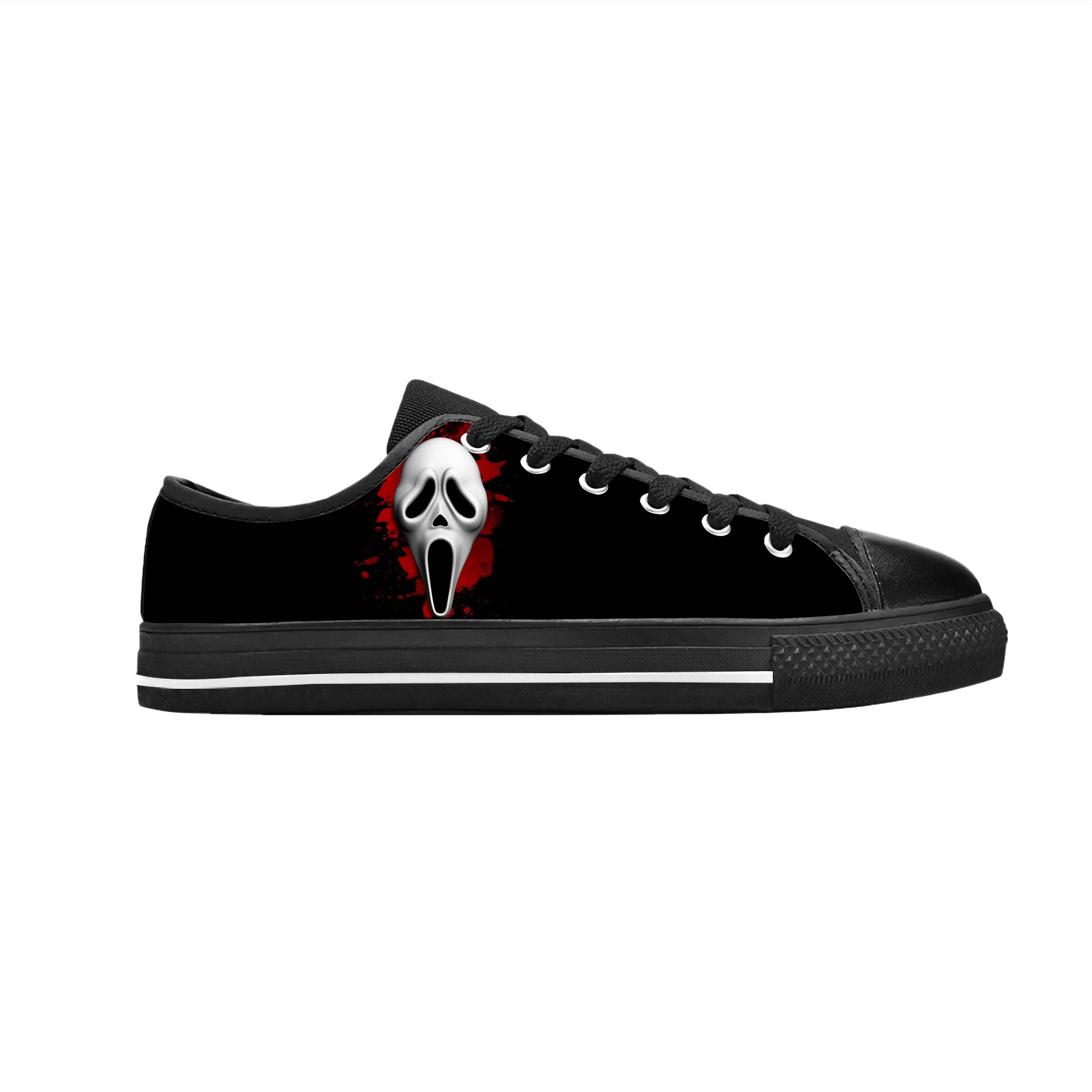 

Scream Ghostface Ghost Face Horror Scary Halloween Casual Cloth Shoes Low Top Comfortable Breathable 3D Print Men Women Sneakers