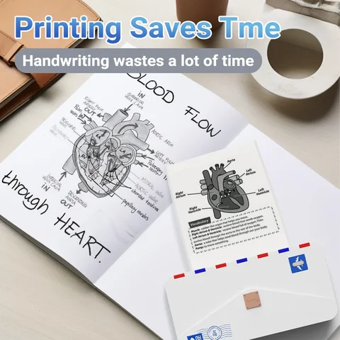 Портативный принтер Phomemo M04AS, миниатюрный термопринтер, беспроводной Bluetooth-принтер для этикеток без чернил, карманный, 300dpi, совместим с 110 мм