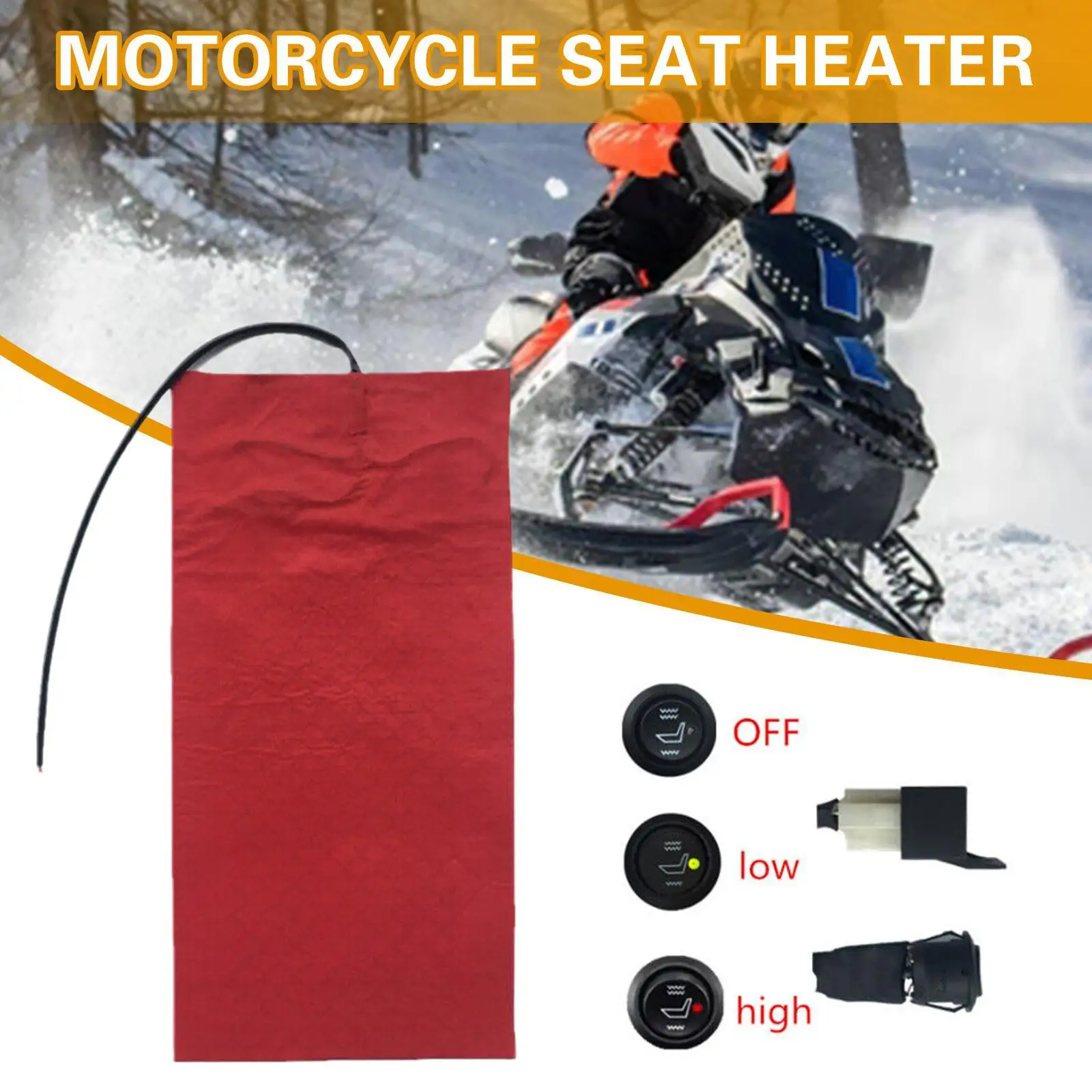

Winter Universal Motorcycle Waterproof Carbon Fiber Seat Heating Pad 12V Heated Seat Cushion For All Type ATV UTV E-bike Scooter