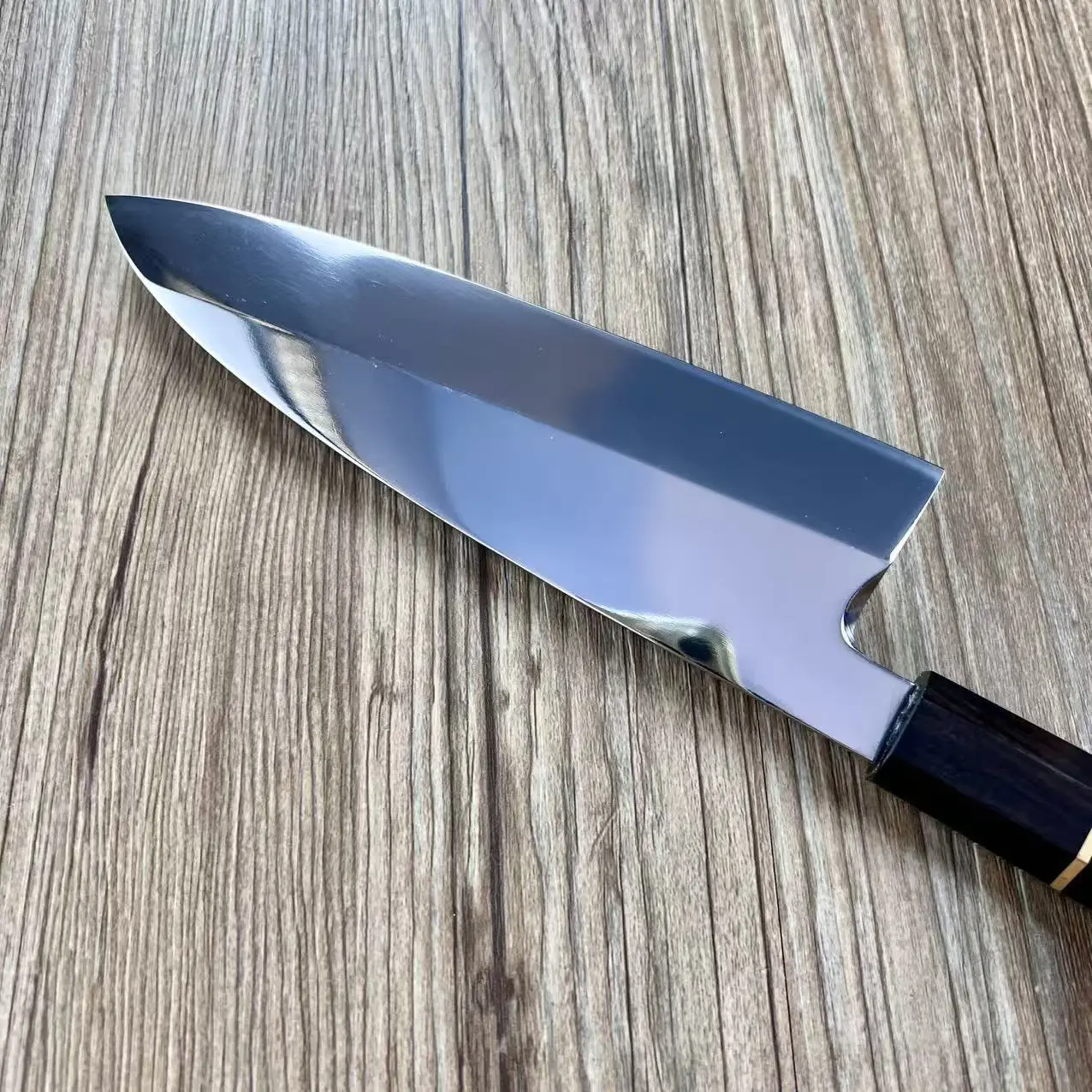 Фото Нож Deba с односторонним лезвием из стали 9Cr18Mov, рукоять из черного дерева, для нарезки сашими, суши, кухонный нож ручной ковки №5