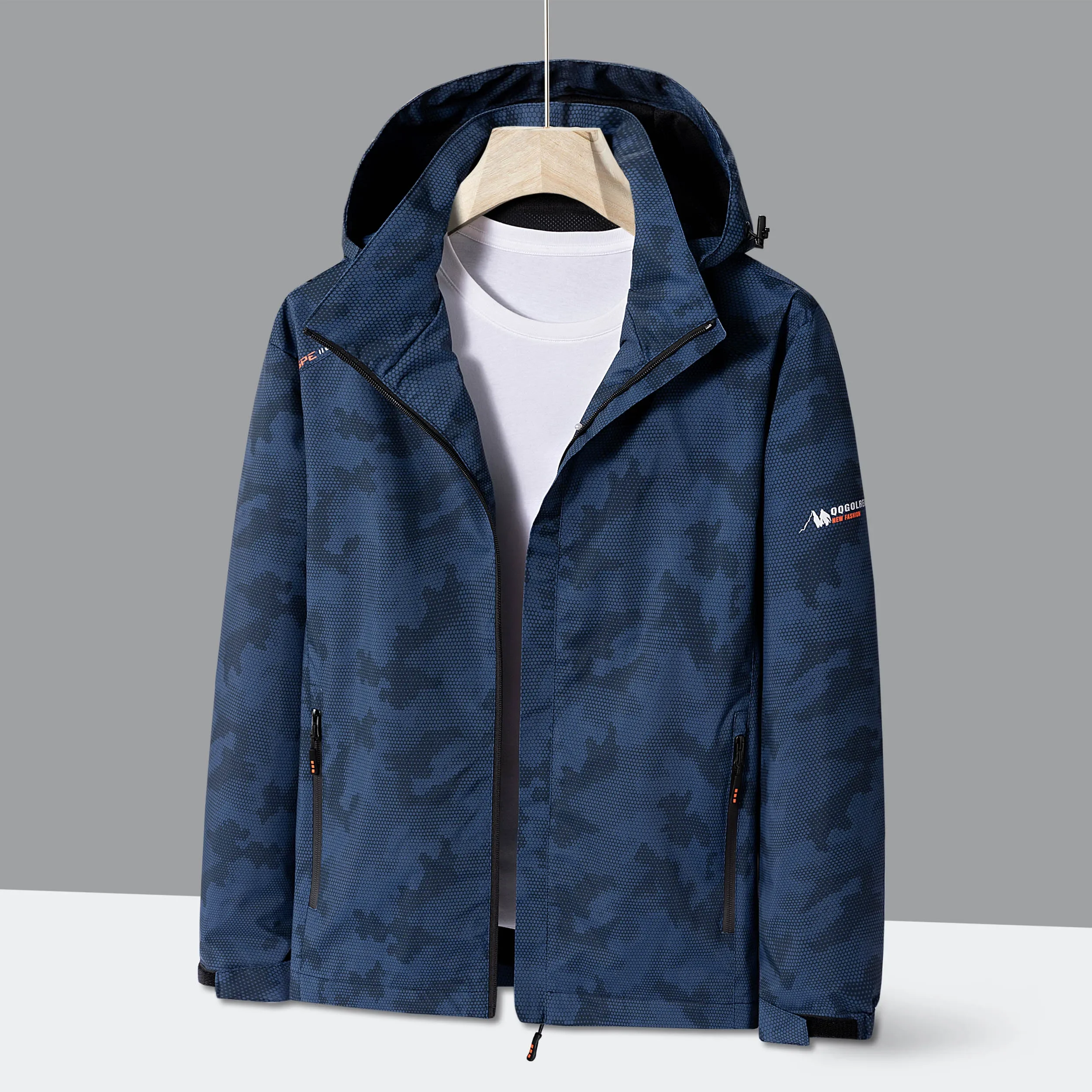 Корейская версия Мужская ветровка Весенняя модная камуфляжная куртка на молнии