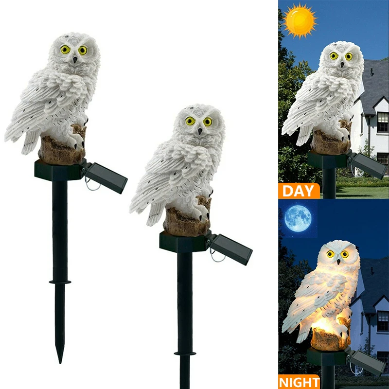 

Светодиодные садосветодиодный светильники на солнечной батарее, лампа с орнаментом совы, животного Пикси, для газона, уникальные декоратив...