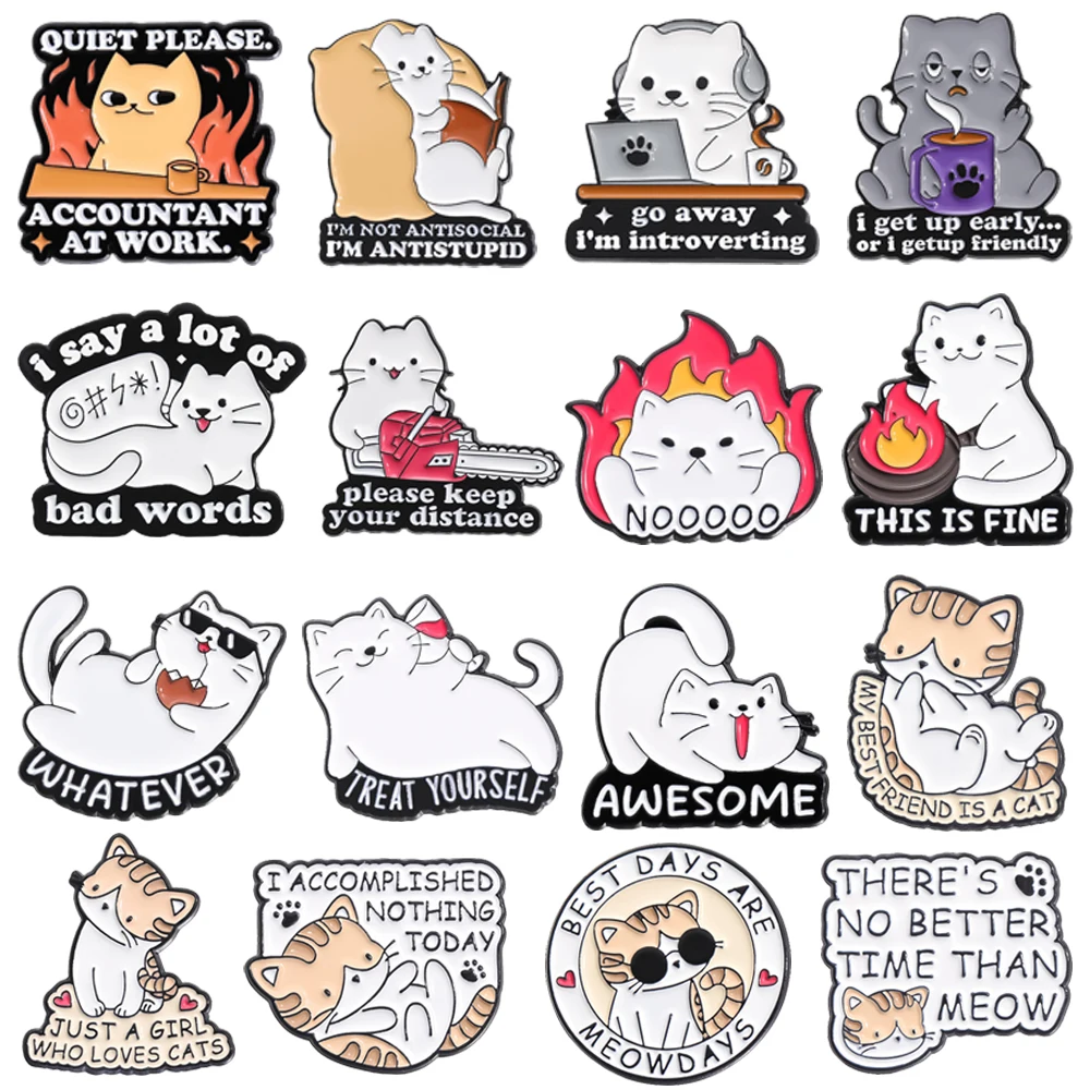 Эмалированные броши для лацканов с котом