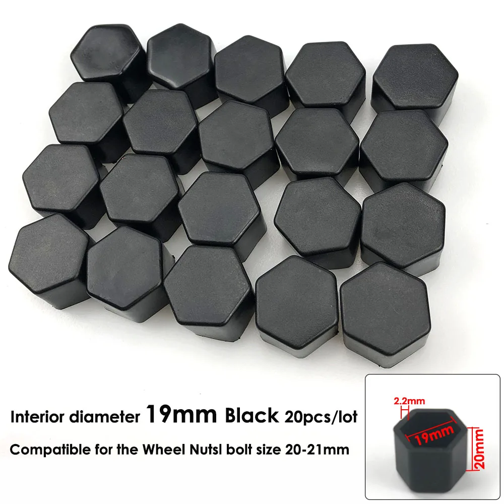 20 шт 21 мм 19 мм 17 мм черные Автомобильные Колесные колпаки болты Чехлы гайки силиконовые Ступица колеса для автомобиля протекторы винтовая крышка Стайлинг анти покрытие ржавчины