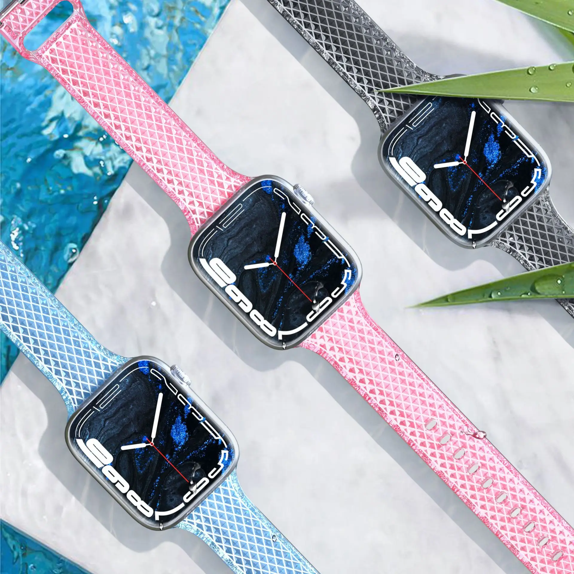 Transparent Strap for Apple Watch Ultra 49mm 45 41mm 40 44mm TPU Protective Cover Silicone Band for IWatch Series 8 7 6 5 4 Se 3