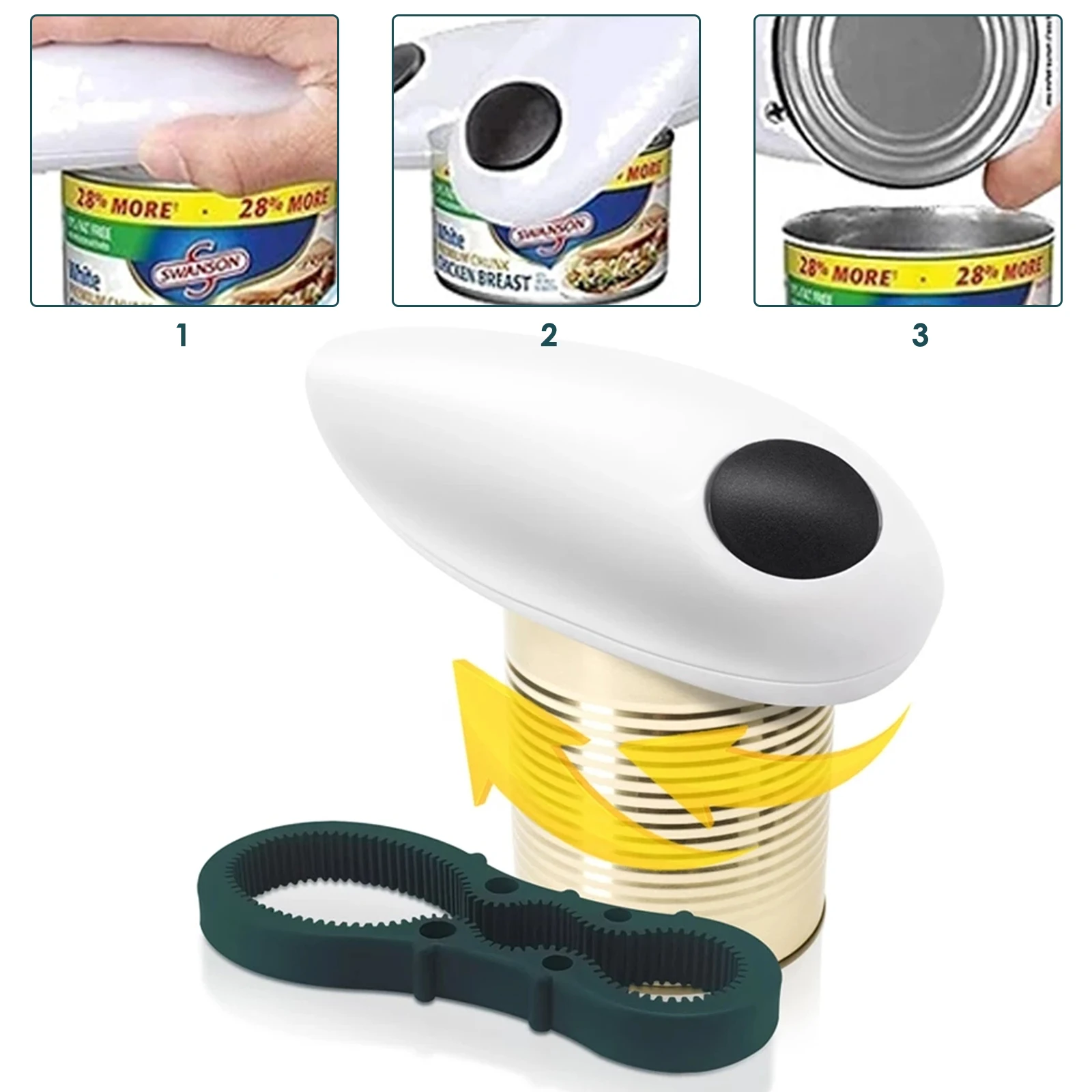 

Electric Kitchen Can Opener Automatic Beer Bottle Opener Battery Powered Handheld Can Opener Safety Kitchen Bar Tool Corkscrew