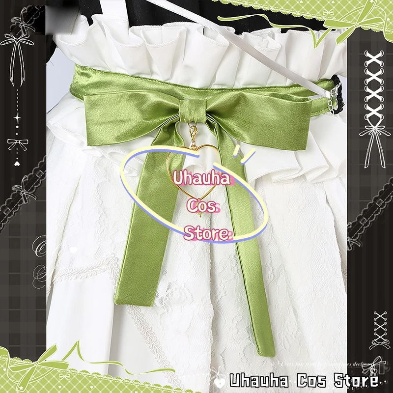 Nu: Карнавальный оливиновый костюм для косплея наряд горничной длинное платье
