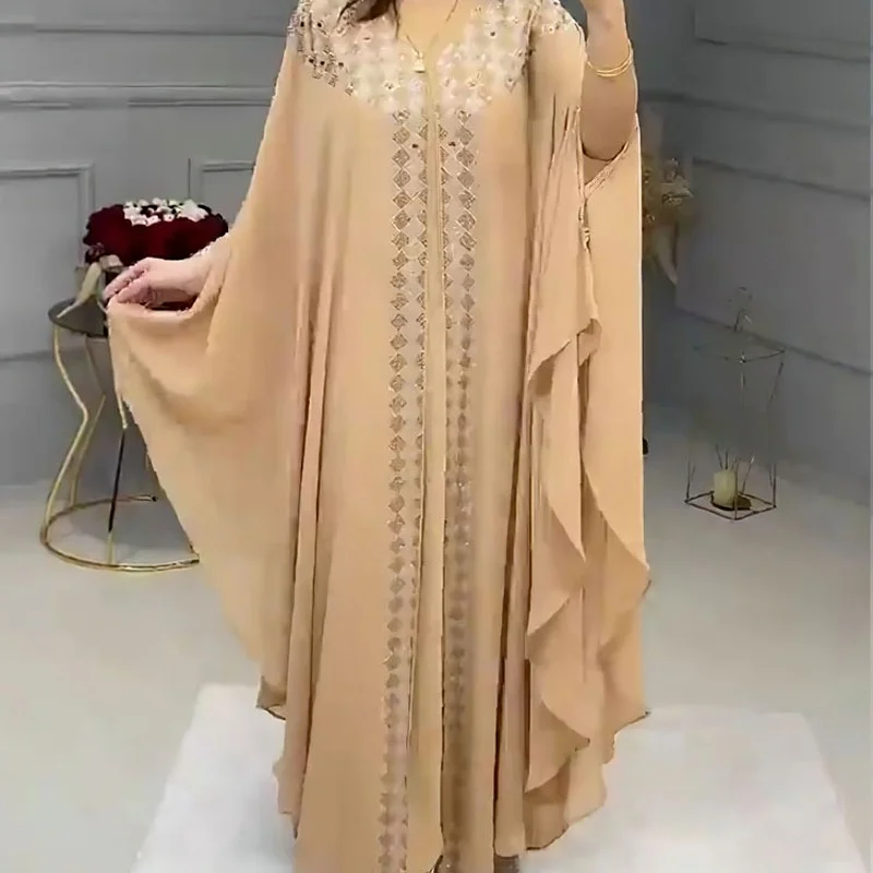 

Plus Size African Dresses For Women Chiffon Boubou Ankara Dashiki 2 PCS Set Outfits Dubai Kaftan Abaya Robe Marocaine Femme