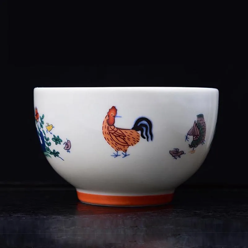 

Chinese Rooster Small Rice Bowl Jingdezhen Ceramic Ramen Bowls Antique Chinese Tableware Restaurant Household Porcelain Utensils