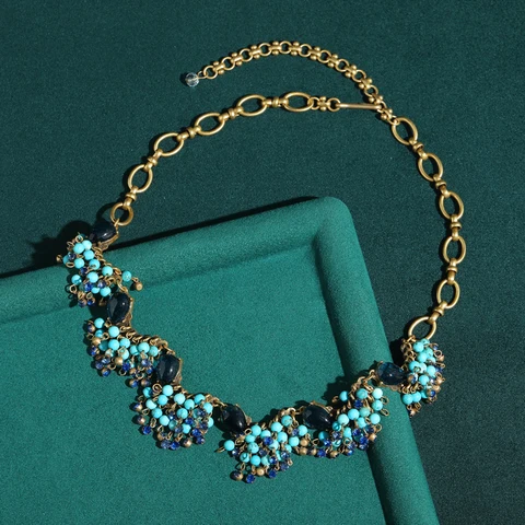 Бирюзовое колье из меди STALAIT