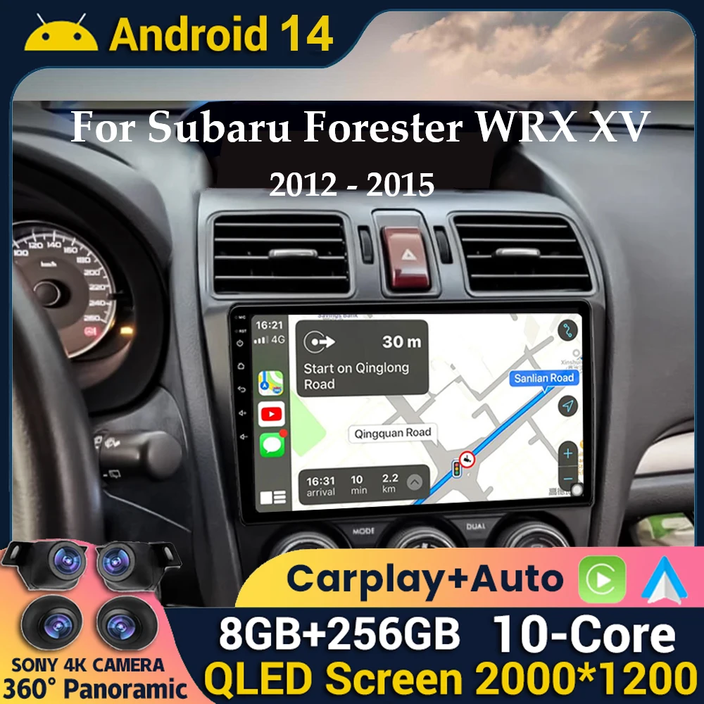 Автомагнитола для Subaru Forester XV WRX 2012 2013 2014 2015 Android 14