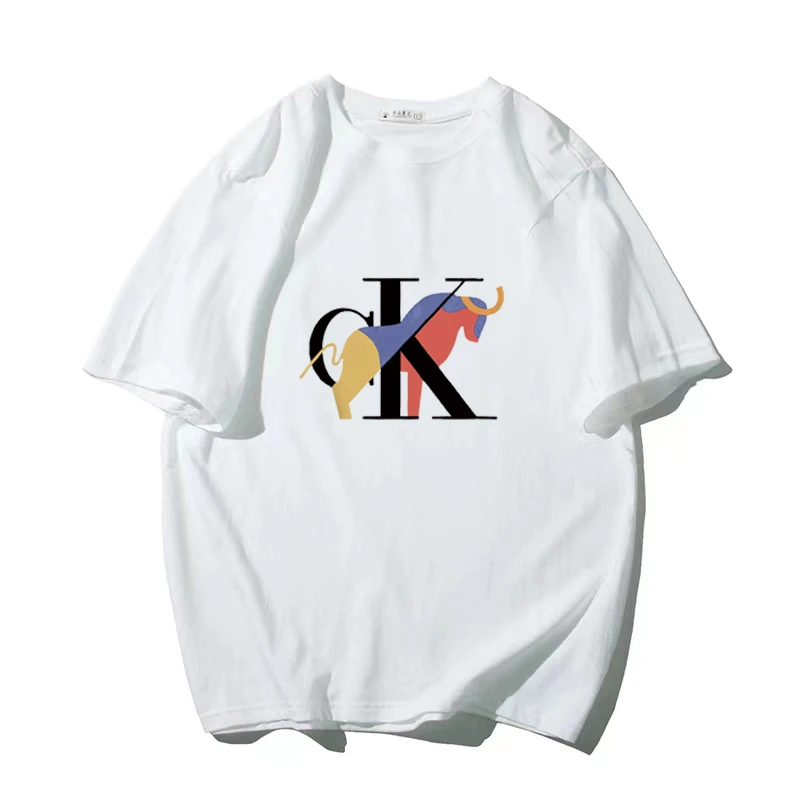 

2023 Summer Men's and Women's Luxury Fashion Brand Printed Clothing Oversized T-Shirt Pure Cotton Short-Sleeved Street Fashion