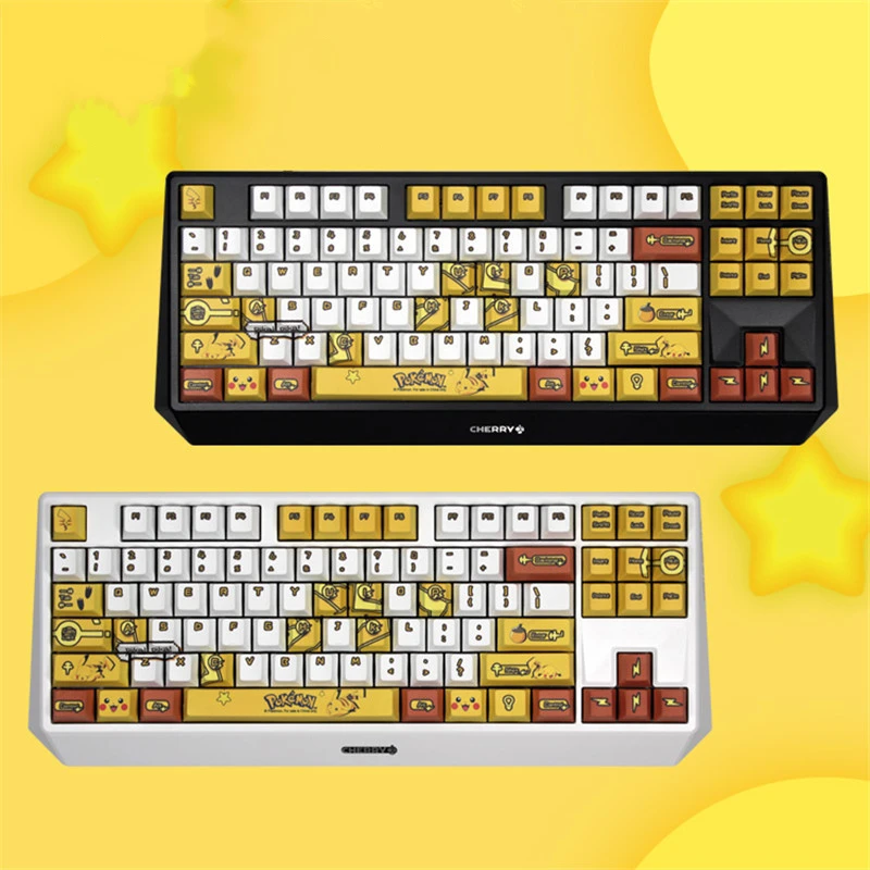 

Anime Cartoon Cherry Mechanical Keyboard Cute Pink Girls Customized PBT Keycaps 87/ 108 Keys Game E-sports White for PC Gaming