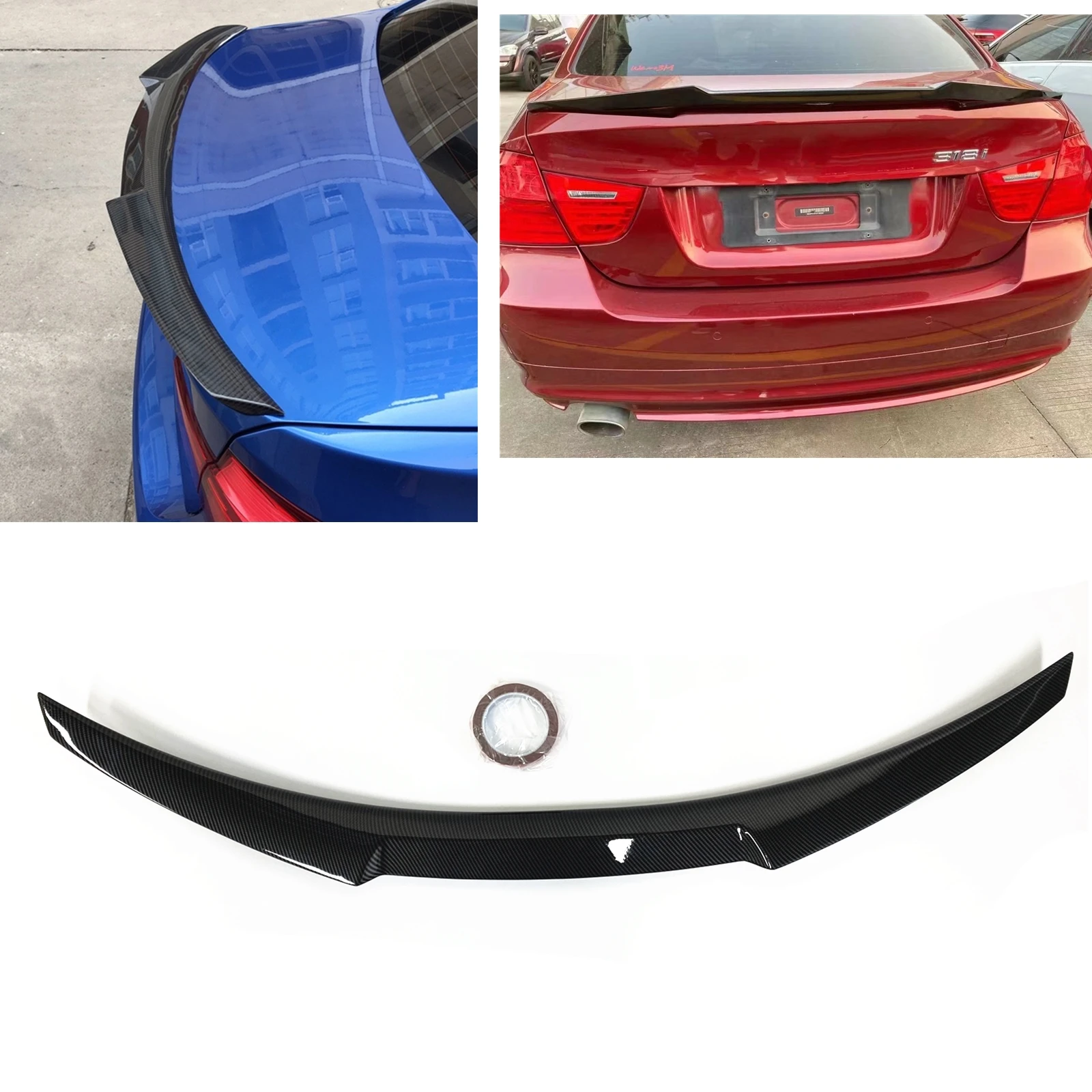 

Задний спойлер крышка багажника крыло для BMW E90 M3 3 Серии Седан 2005-2011 330i 325I 335i из углеродного волокна внешний вид автомобильный клапан