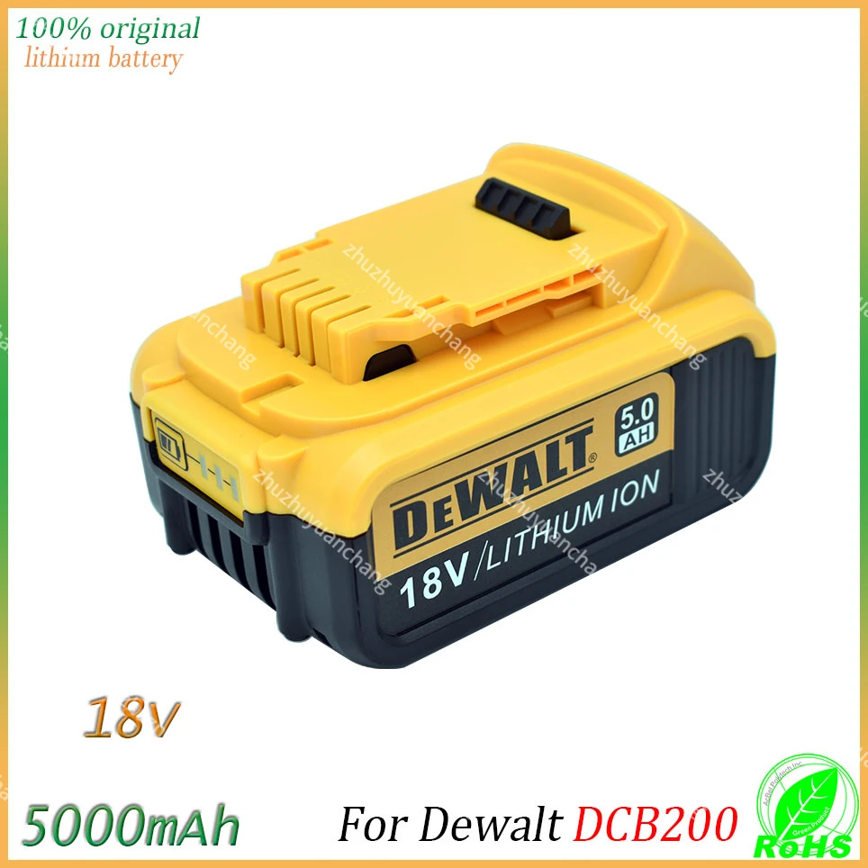 

Литиевая батарея 18 в, 5 А/ч, 6 А/ч, 18650 для электроинструментов DeWalt, набор перезаряжаемых электрических инструментов DCB184 DCB200, аккумулятор 20 в, 5000 мА/ч