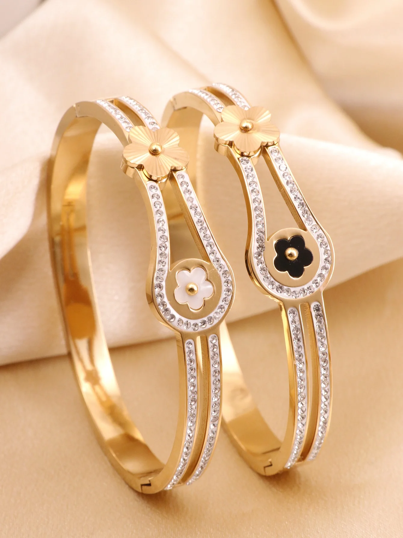 Новый простой модный женский браслет с пятью лепестками цветов красный белый и