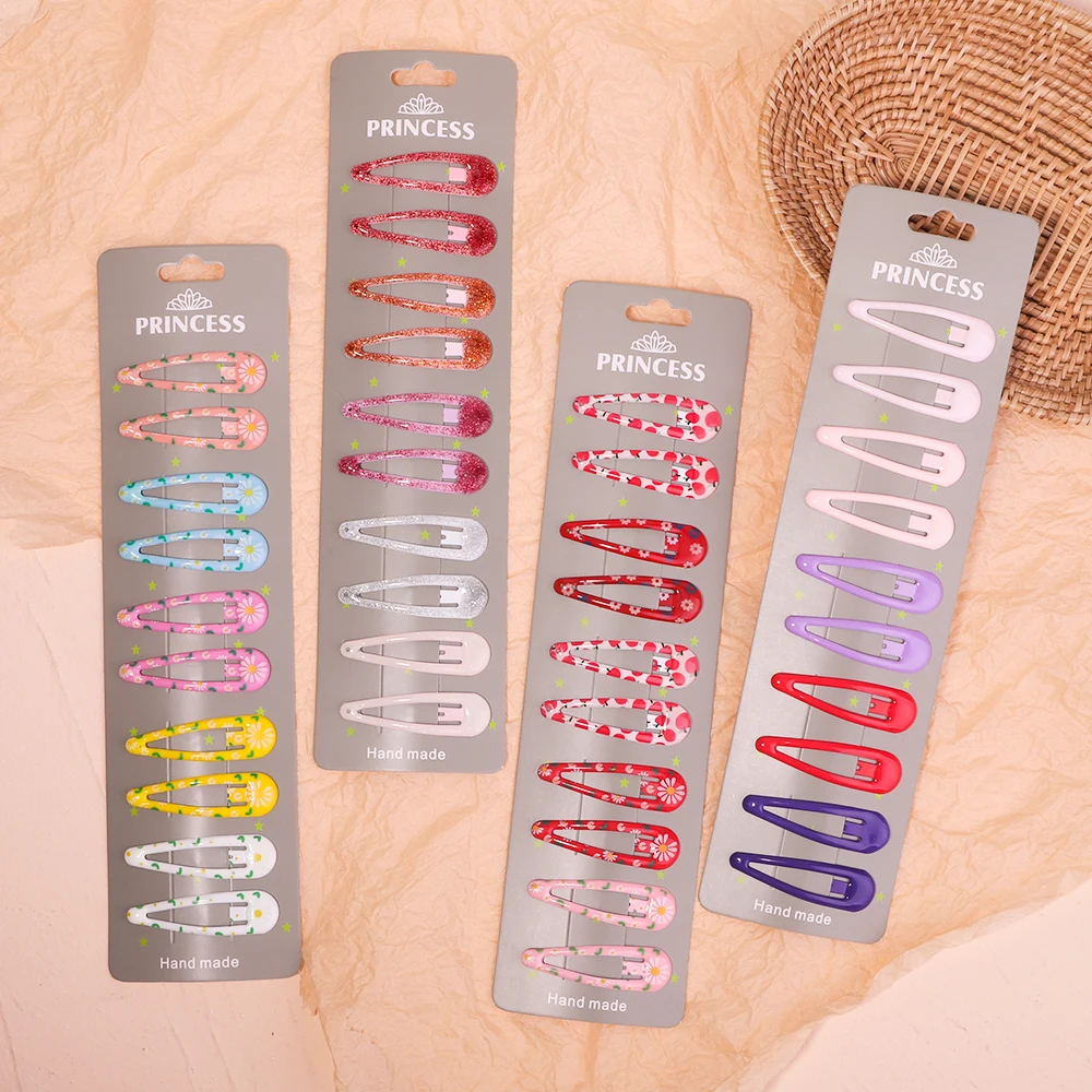 

4/10pcs/set New Women Girls Cute Colorful Waterdrop Shape Hairpins Sweet Hair Clips Barrettes Slid Clip Fashion Hair Accessories