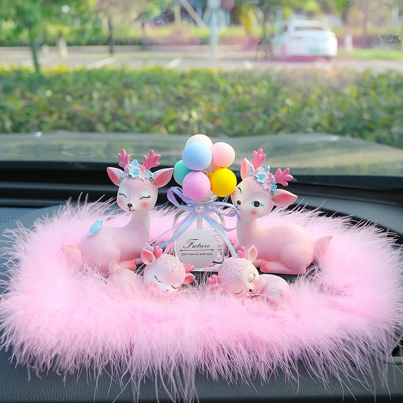 

New Car Gift Ladies Fashion Home Office Car Interior Decoration Cartoon Deer Creative Car Decoration