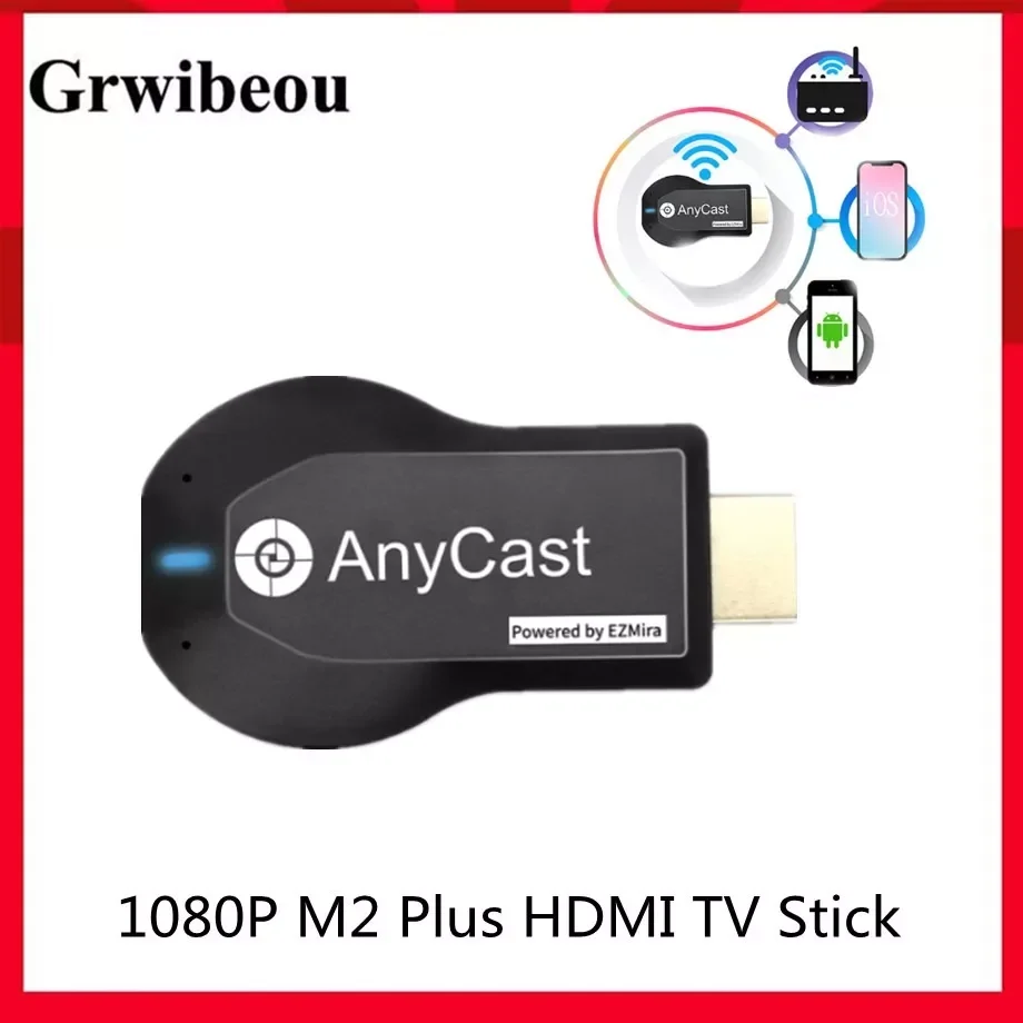 

ТВ-флешка Grwibeou 1080P M2 Plus HDMI, Wi-Fi дисплей, ТВ-приемник Anycast DLNA, совместный экран для IOS, Android, Miracast A