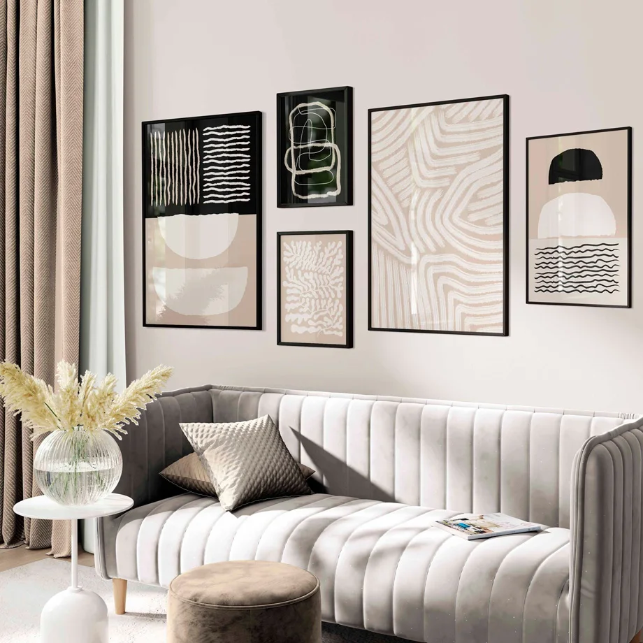 

Boho Abstract Simple Line LeavesNordic Poster Plant Wall Art Print Canvas Painting Modern Wall Picture For Living Room Decor