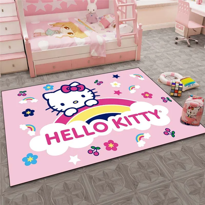 Sanrio Hello Kitty Kawaii Cat Pattern Ковер для гостиной спальни прикроватный коврик ванной