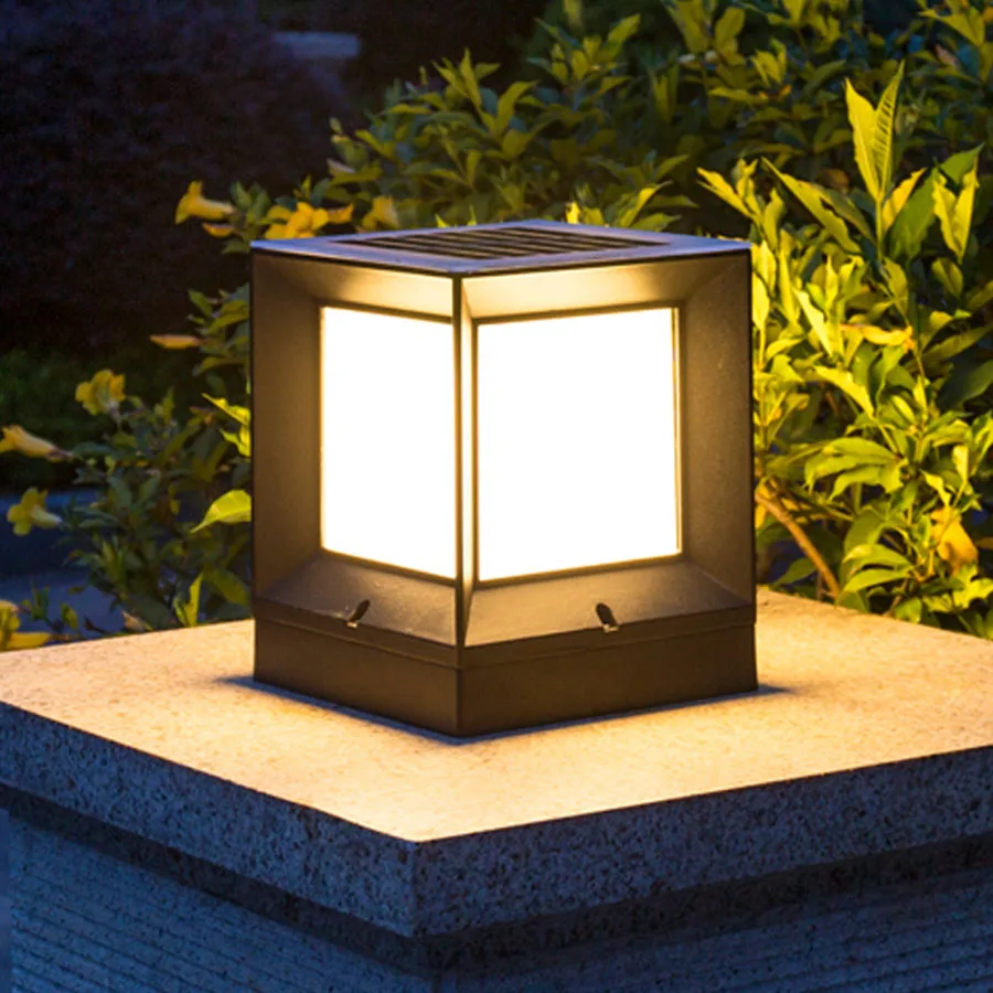 

Outdoor Solar Pillar Light Villa Patio Porch Bollard Lamp Front Door Fence Column Post Lamp Park Street Solar Landscape Light