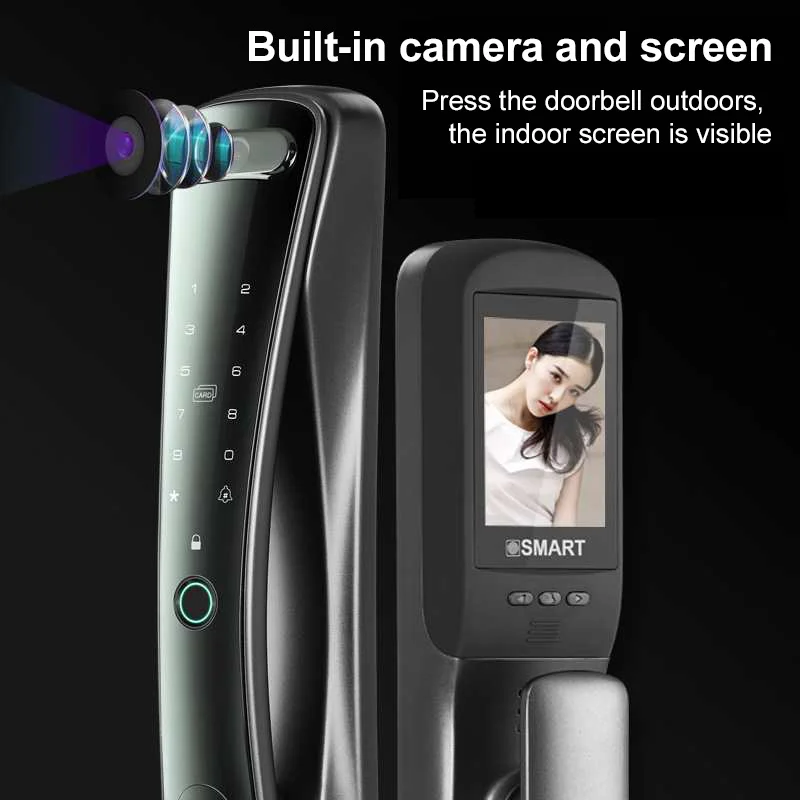

Smart Door Lock With Camera Biometric Fingerprint Lock Security Password Electronic Lock Key IC Card Electronic Lock Factory New