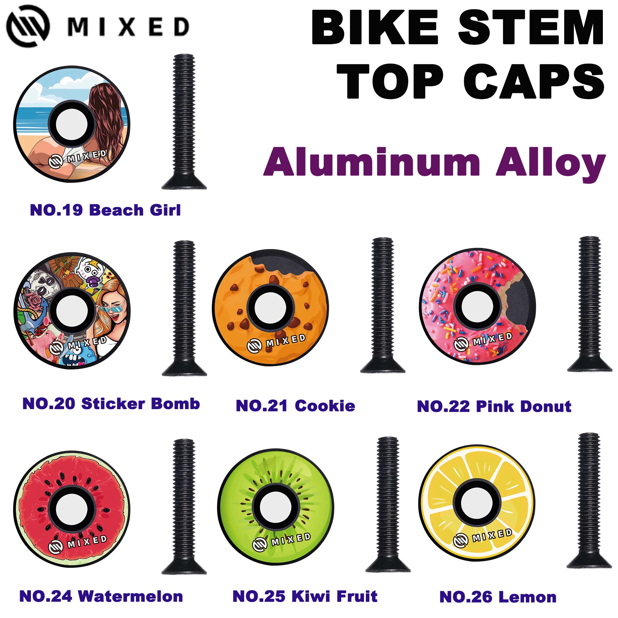 Mixed Bike Headset Stem Caps 32mm Aluminum Alloy Bicycle Top Cap 28.6mm Steerer MTB Road Bike bicycle accessories