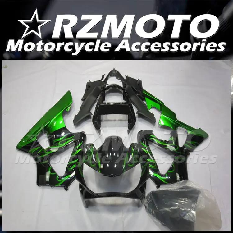 

4Gifts New ABS Motorcycle Fairings Kit Fit for HONDA CBR900RR 929 2000 2001 00 01 CBR929 Bodywork Set Green Flame