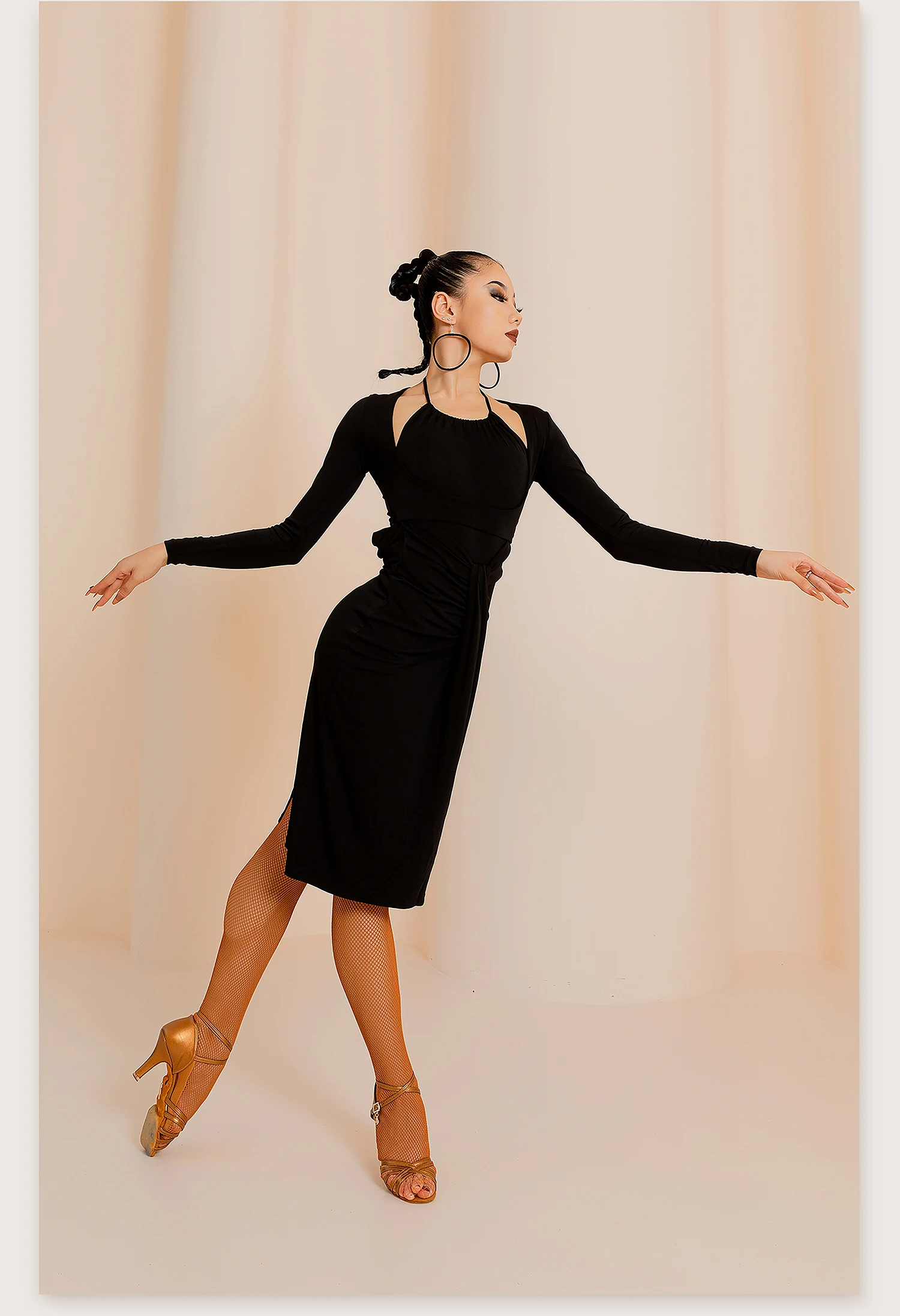 Платье женское для латиноамериканских танцев хлопковое пикантное современное